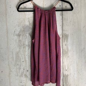 Pink Purple High Neck Knit Top